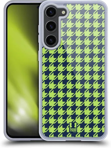Vista 13 de Head Case Designs Black Houndstooth-Patterns Gel Case [Military Grade Protection] Compatible with Samsung Galaxy S23+ 5G and Compatible with MagSafe