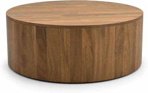 Vista 18 de SIMPLIHOME Millbury - Mesa de centro con tambor de madera maciza de mango Negro