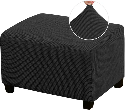 Vista 24 de Funda Otomana Elástica Fundas para Otomana Cuadradas para Sala de Estar Taburete Reposapiés Fundas Elásticas para Adaptarse al Reposapiés Otomano
