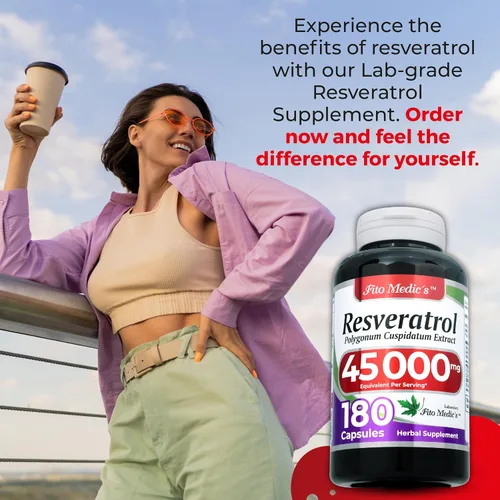 Vista 10 de FITO MEDIC'S Laboratorio Resveratrol Suplemento de resveratrol 180 cápsulas