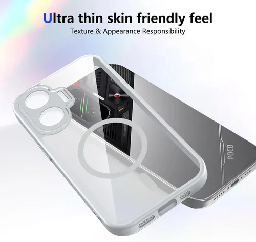 Vista 404 de Funda magnética transparente compatible con Xiaomi 17T, color negro 2 en 1 PC + TPU cubierta de teléfono a prueba de golpes, carcasa protectora