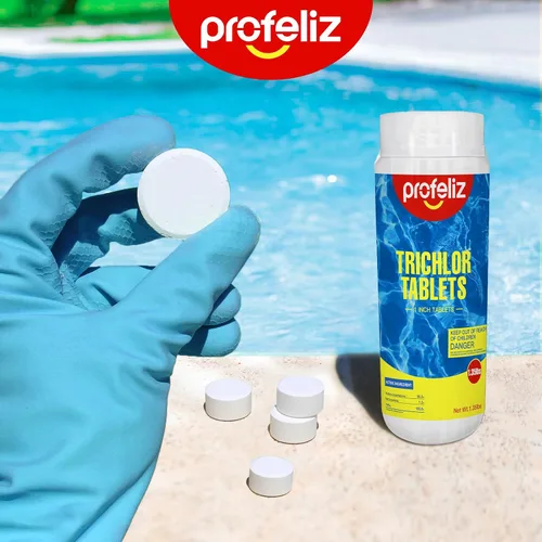 Vista 2 de PROFELIZ Tabletas estabilizadas de cloro de 1 pulgada para piscinas, jacuzzis y spa, mata bacterias y detiene las algas, disolución lenta, perfectas