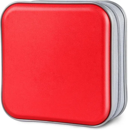 Vista 9 de Siveit Estuche para CD, Capacidad para 40 CD/DVD, Cartera Portadora de Estuches de Plástico Duro para Discos DVD, Carpeta de Almacenamiento