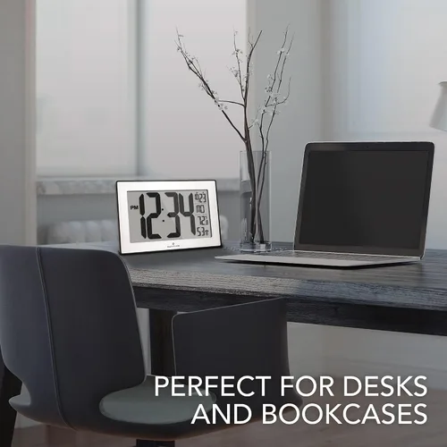 Vista 6 de Marathon CL030068 - Reloj de pared panorámico con soporte de mesa Acero inoxidable cepillado