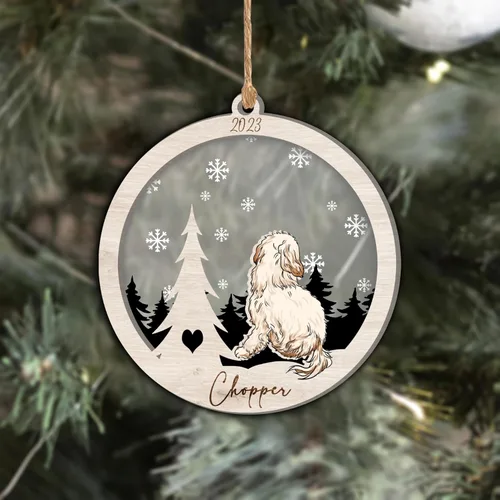 Vista 217 de Nazenti Adorno de Navidad conmemorativo personalizado, regalo personalizado de recuerdo de perro, condolencias por pérdida de mascotas, sabueso