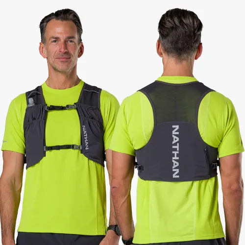Vista 3 de Nathan Pinnacle Featherlite - Chaleco de hidratación para correr (1.5 litros), ultraligero, ajuste de compresión con frasco suave Hydrapak