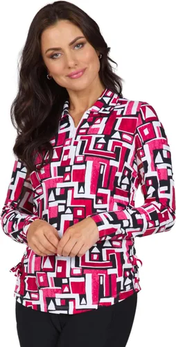 Vista 5 de IBKUL Athleisure Wear 48543 - Polo de manga larga con protección solar UPF 50+ Icefil Cooling Tech Jennifer Print de longitud ajustable
