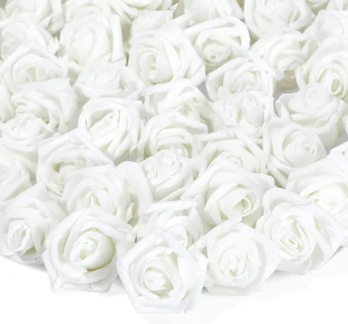 Vista 13 de Bright Creations Rosas artificiales sin tallo, flores artificiales negras para manualidades, rosas de espuma suave para arreglos de bricolaje, 200