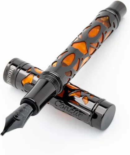 Vista 19 de Conklin Endura Deco Crest - Pluma estilográfica en azul, punta media, instrumento de escritura prémium