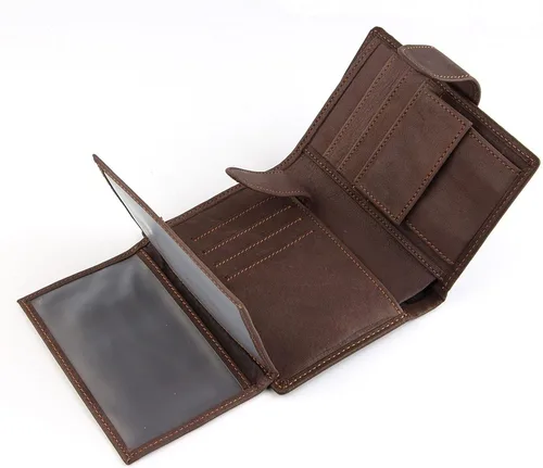 Vista 5 de TAUFE Men's Wallets, Men's Wallet Short Vintage Genuine Leather Purse First Layer Leather Vertical Leather Bag