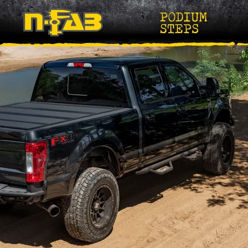 Vista 5 de RealTruck Podium LG Steps para Toyota Tacoma Longitud de Cabina, Acero Inoxidable, Negro Texturizado HPT1580CC-TX Compatible con Toyota Tacoma
