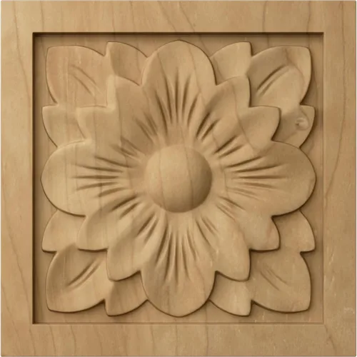 Vista 11 de Ekena Millwork ROS03X03X00DGAL Roseta cuadrada de flor de cornejo pequeña, 3 pulgadas de ancho x 3 pulgadas de alto x 5/8 pulgadas de largo, aliso
