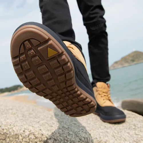 Vista 8 de Botas Oxford de cuero a la moda para hombre, botas de tobillo casuales de media caña para hombre