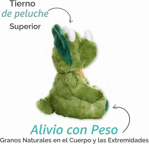 Vista 4 de 1i4 Group Dino Dinosaur - Peluche de Dinosaurio Microondable y con Peso - Peluche Calentado para Calor - Peluche Lindo, Suave y Acogedor