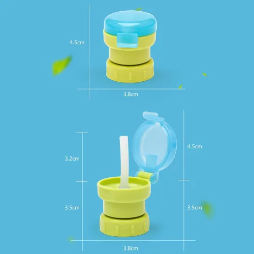Vista 9 de Eforcase 2 tapas giratorias para botellas, a prueba de derrames, tapa giratoria para jugo de soda, tapas de botellas de agua con popote