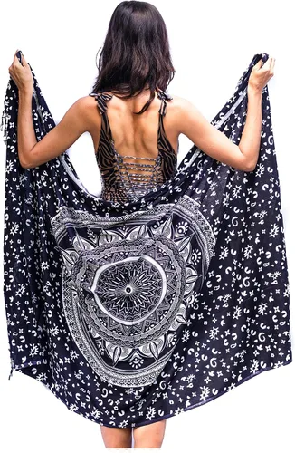 Vista 18 de Boho Chic Pareo - Pareo Mandala - Cubre Traje de Baño Bikini - Vestido de Playa - Envoltura
