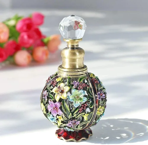 Vista 7 de Paquete de botellas de perfume de vidrio vintage y de flores