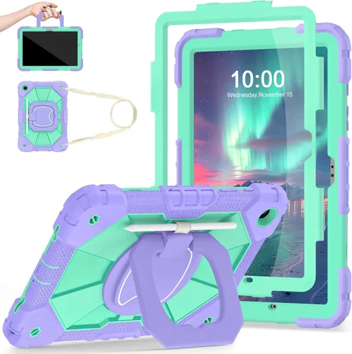 Vista 22 de Auizotl Funda para Samsung Galaxy Tab A9+/A9 Plus de 11 pulgadas (SM-X210/X216/X218) con protector de pantalla/soporte giratorio/soporte