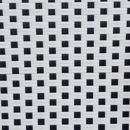 Vista 7 de Bali & pari Naila - Juego de 2 sillas estilo bistró para interiores y exteriores con tejido clásico francés en blanco y negro y ratán natural