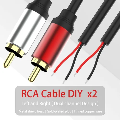 Vista 5 de HIEbee Cable de altavoz de 1 pie RCA macho conector adaptador a cable desnudo extremo abierto Pigtail Audio Video RCA Cable para amplificador