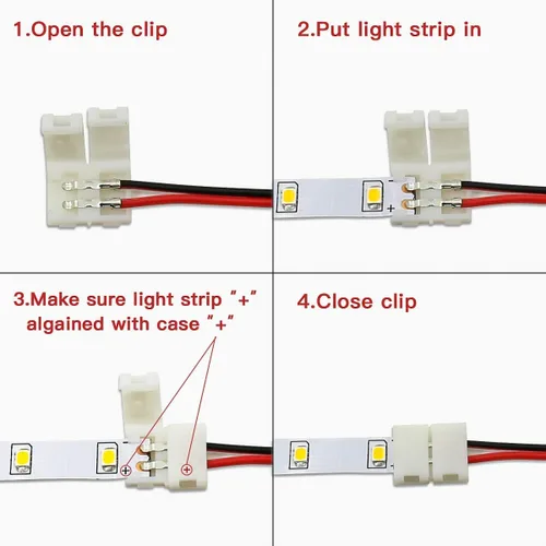 Vista 8 de Paquete completo de los kits completos de la luz de tira llevada amarilla de Dimmable con los equipos completos de los conectores