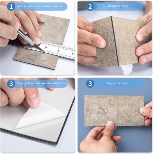 Vista 5 de Art3d Paquete de 102 protectores contra salpicaduras para despegar y pegar Beige (Stone Beige)