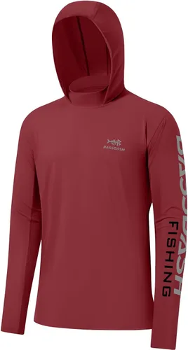 Vista 6 de BASSDASH UPF 50+ - Sudadera con capucha para hombre, protección solar UV, manga larga, rendimiento