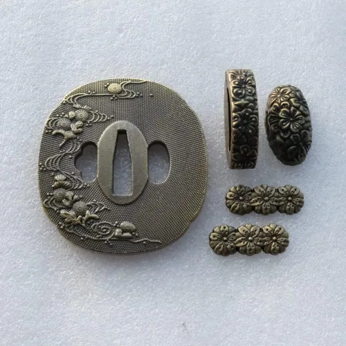 Vista 36 de Espada samurái japonesa KOSHIRAE – TSUBA FUCHI KASHIRA MENUKI 68-100