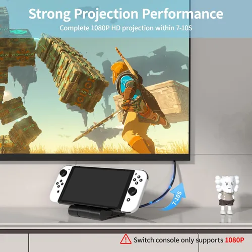 Vista 2 de Younik Switch Dock para conmutador NSSwitch OLED, estación de acoplamiento de interruptor con puerto HDMI y USB 3.0, interruptor portátil de TV Dock