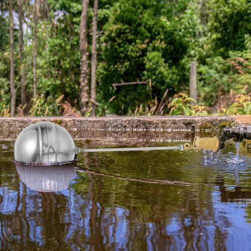 Vista 5 de jojofuny Válvula de flotador de rosca ajustable para tanques de agua Válvula de control de aleación de metal de cierre automático para el hogar
