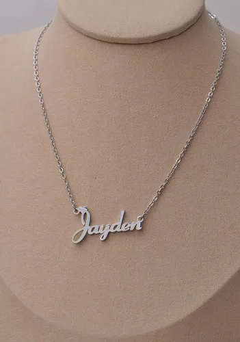 Vista 4 de Aoloshow Collar personalizado con nombre y pulsera hecha a medida con cualquier nombre, joyería de acero inoxidable para mujeres y mamás