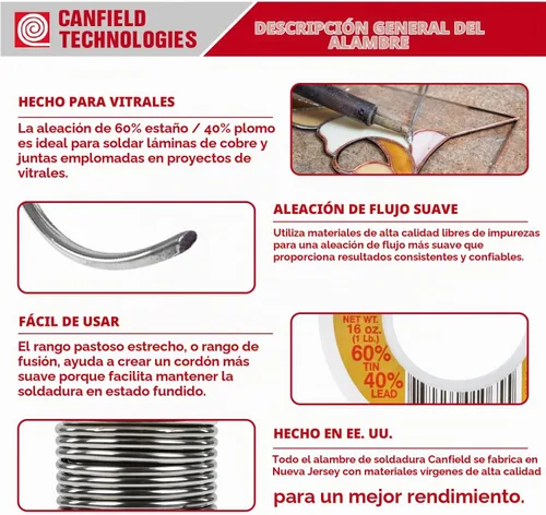 Vista 2 de Soldadura 60/40 para vidrieras