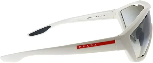 Vista 3 de Prada PS 10US TWK5O0 Gafas de sol de plástico blanco ojo de gato, lente de espejo plateado