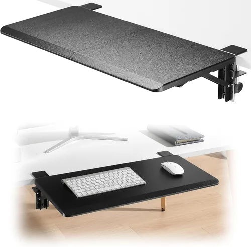 Vista 10 de ETHU Bandeja Extensible para Escritorio, 23.9 cm x 23.1 cm Ergonómico Reposabrazos para Computadora para Escritorio, Gaveta para Teclado Plegable