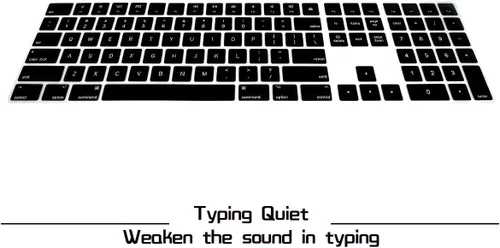 Vista 4 de HRH Funda de teclado de silicona negra para teclado mágico con teclado numérico A1843 MQ052LL/A lanzado en 2017 (diseño de EE. UU.)