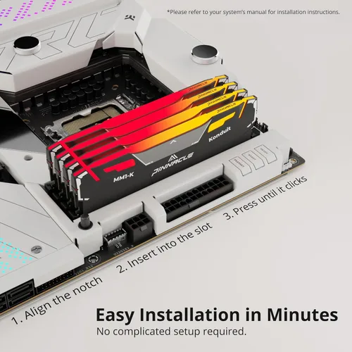 Vista 7 de Timetec Pinnacle Konduit RGB DDR4 3200MHz PC4-25600 CL16-18-18-38 XMP2.0 Overclocking 1.35V Módulo de memoria para PC de escritorio compatible