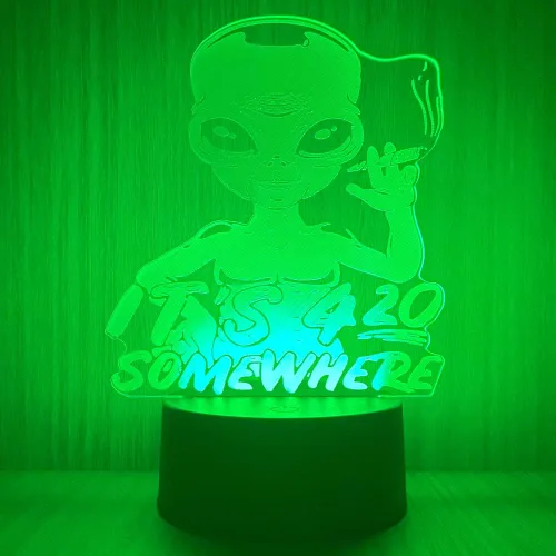 Vista 34 de 420 hojas 3D LED lámpara de mesa luz nocturna ilusión visual óptica decoración del hogar iluminación