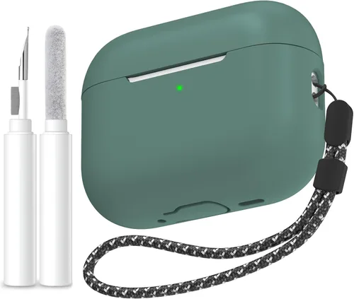 Vista 45 de AhaStyle Funda Protectora de Silicona Mejorada [LED Frontal Visible] Compatible con Apple AirPods 2 y 1 (Negro)