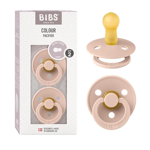 Vista 92 de BIBS - Paquete de 2 chupetes para bebés, goma natural libre de bisfenol A, hechos en Dinamarca, colección Colour, para bebés de 18+ meses, azul bebé