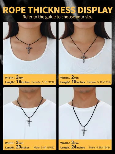 Vista 5 de U7 - Collar de cordón de cuero negro y marrón de 2mm 3mm con cierre de acero inoxidable personalizable, cadena de cuerda de cera tejida