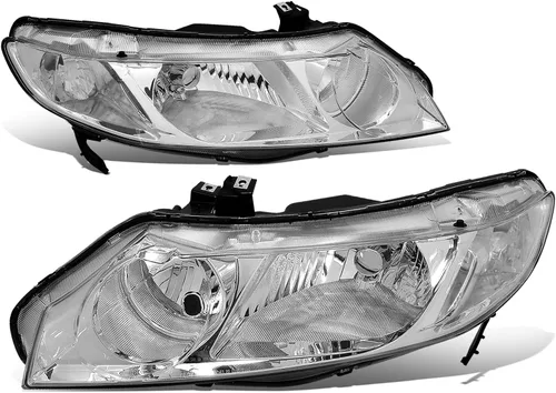 Vista 3 de DNA MOTORING Conjunto de faros delanteros compatible con Honda Civic 33101SNAA02, 33151SNAA02, HO2503125, HO2503125, HO2502125, negro/ámbar