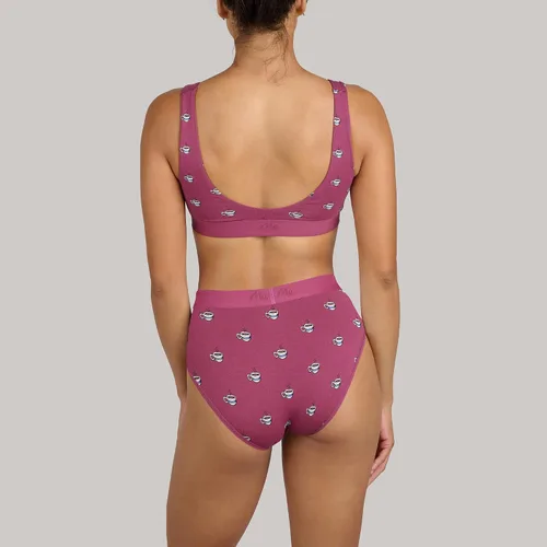 Vista 5 de MeUndies Bralette para mujer Brasier elástico de algodón con cuello en U Tela exclusiva de Tienda