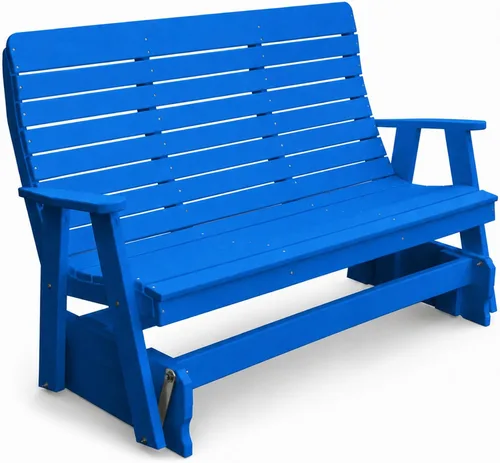 Vista 41 de Amish Made Antique Mahogany 4 ft Outdoor Glider Bench, HDPE Made in USA Fairfax Collection HDPE Poly Lumber Outdoor Glider Bench, All-Weather