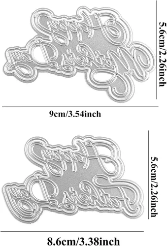 Vista 2 de 2 troqueles de corte de metal para tarjetas alfabetos, letras de metal para álbumes de recortes, manualidades, plantillas de grabado en relieve