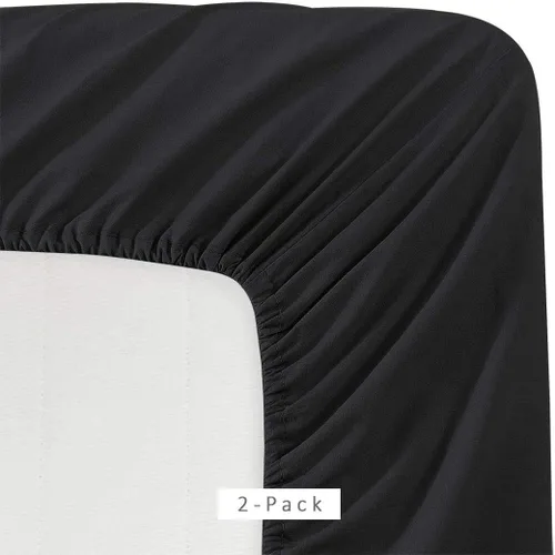 Vista 7 de Crescent - Paquete de 2 sábanas bajeras 100 % de microfibra, súper suaves y cómodas, para colchones estándar de cuna y de niño pequeño