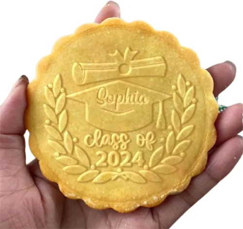 Vista 14 de Cortadores de galletas de Navidad personalizados 2023 con sello de galletas de Feliz Navidad para hornear, cortadores de galletas de azúcar