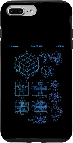 Vista 12 de Carcasa de matemáticas retro para iPhone 16 de cubo de rompecabezas competitivo Rubik Patent Speed Cubing