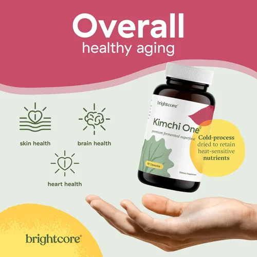 Vista 6 de Brightcore Nutrition - Kimchi One, Cápsulas de Polvo de Kimchi, Suplemento de Probióticos, Enzimas y Antioxidantes, Superalimento Premium