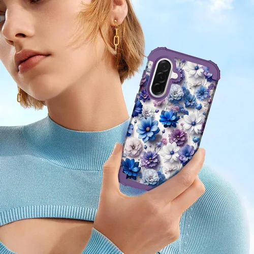 Vista 6 de Hocase Funda para Galaxy A37 5G, protección resistente a prueba de golpes, parachoques de goma de silicona suave+funda protectora híbrida