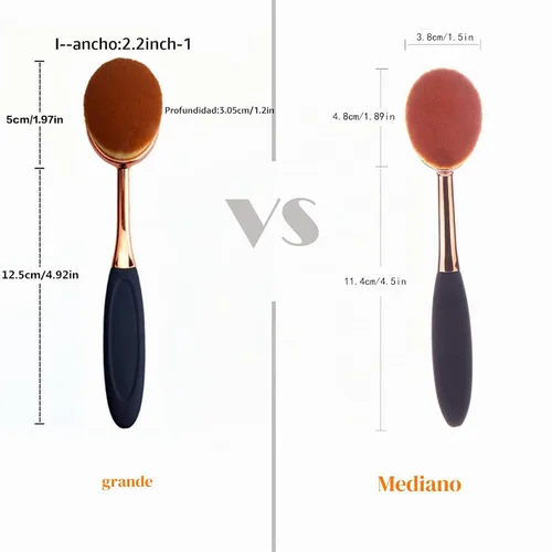 Vista 2 de Yoseng - Brocha ovalada para maquillaje, cepillo de base grande, cepillos de maquillaje, aplicación rápida y sin defectos de base líquida, crema